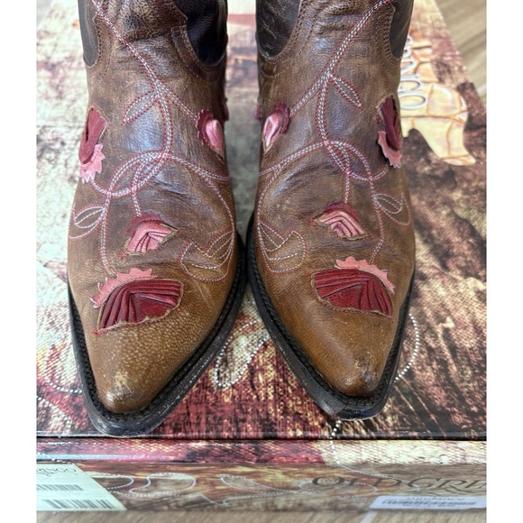 Old Gringo Abby Rose Floral Leather Embroidered Cowboy Boots 6 Western Rodeo - Picture 6 of 16